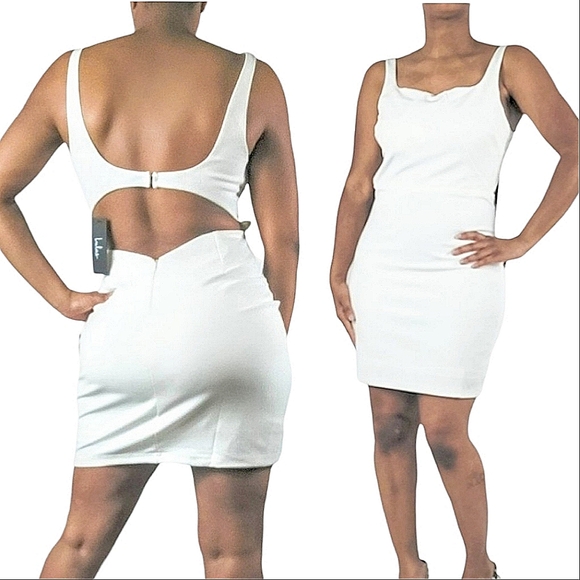Lulus White Exposed Back Bodycon Mini Dress - Picture 1 of 11